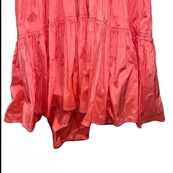 ROKSANDA Alessia dress ruffle coral peach salmon UK 6 US 2 oversize tiered NWT